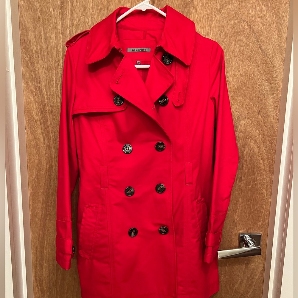 Red trench coat